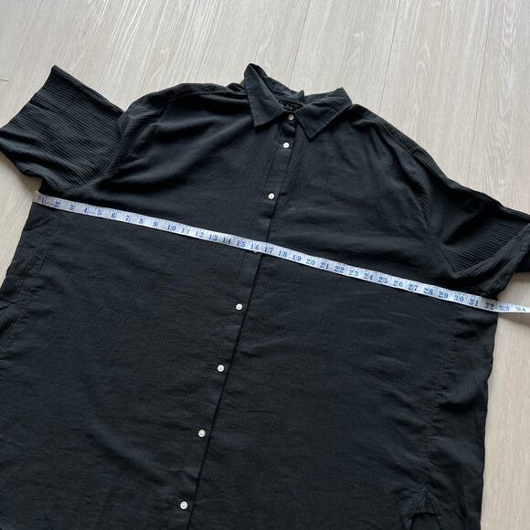 J Crew Airy Gauze Button Up Shirt Womens Size 3X Black Sheer CI257 - Picture 5 of 9